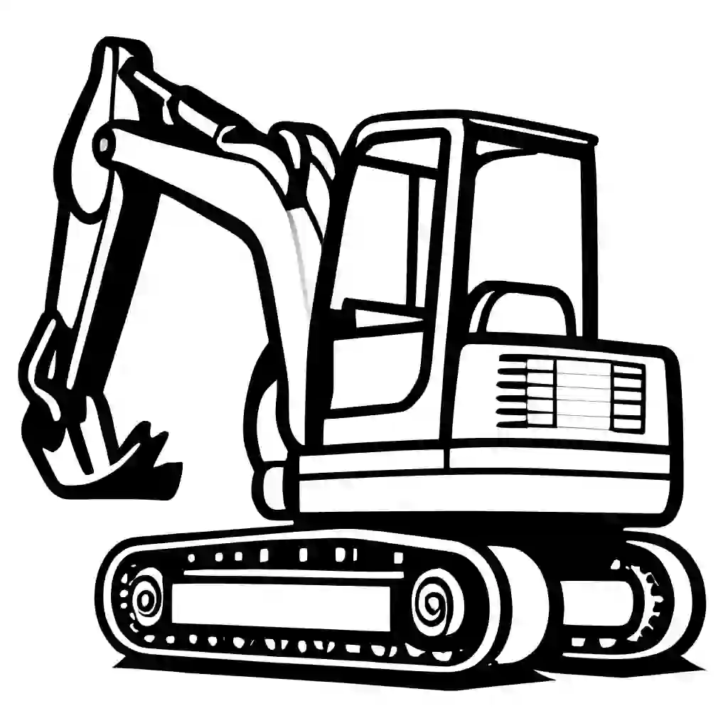 Mini Excavator coloring pages